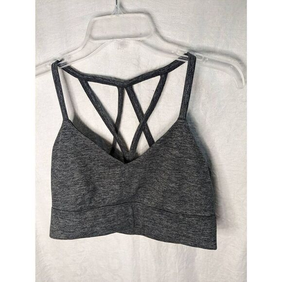 JoyLab Heathered Gray Sports Bra Strappy Large L - Picture 2 of 6